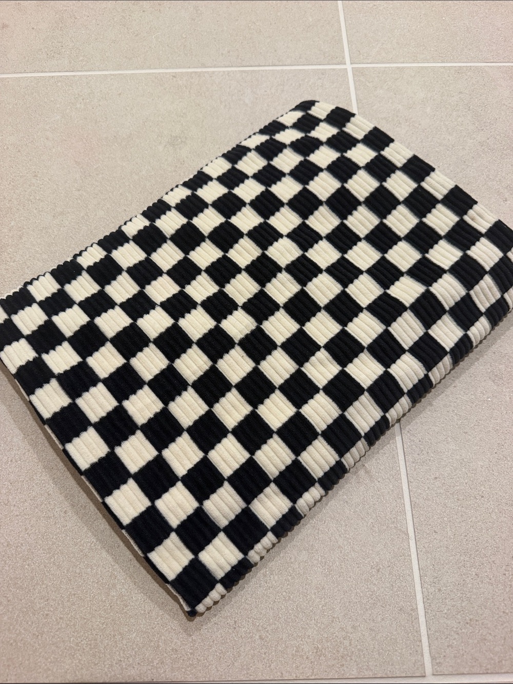 Soft Baby Blanket Black and White Checker 30x40
